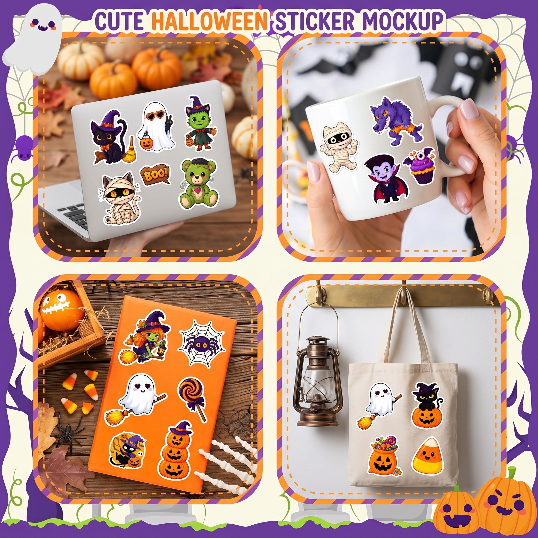 Halloween stickers lifestyle preview