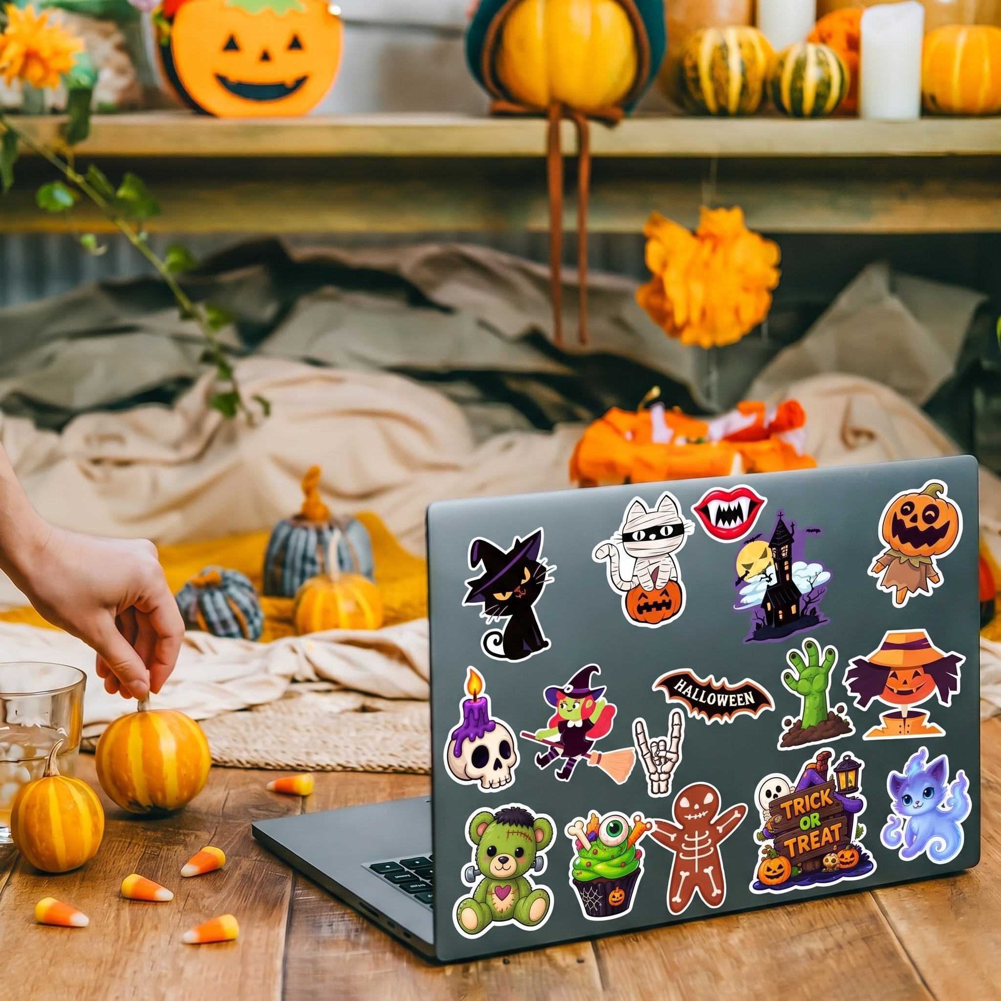 Halloween stickers lifestyle preview