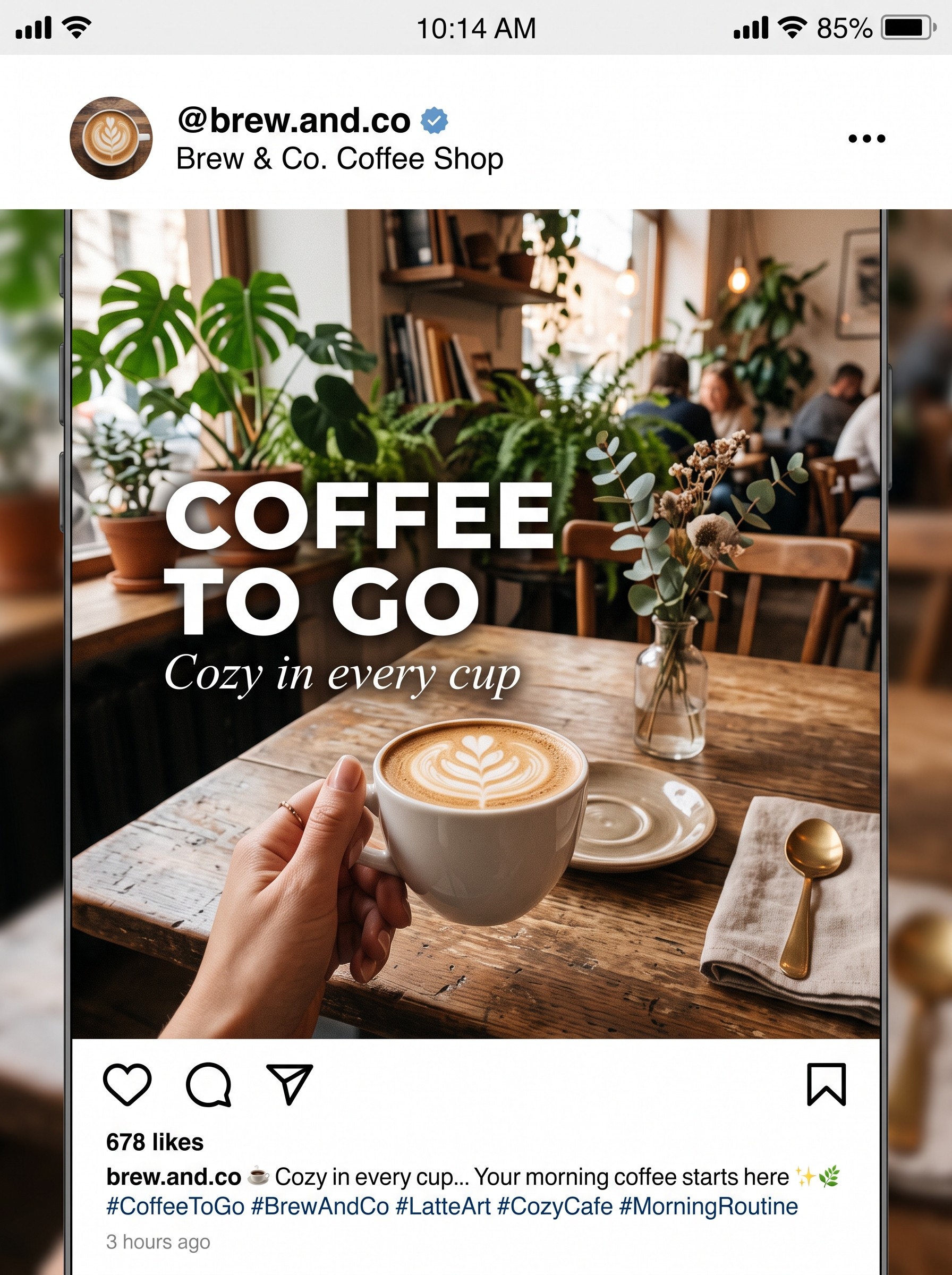 Example post — coffee shop